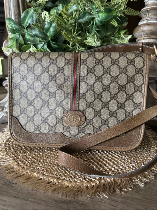 Gucci Handbags - Gucci VINTAGE GG Supreme Canvas Crossbody w/ Web Stripe Good Preloved Condition